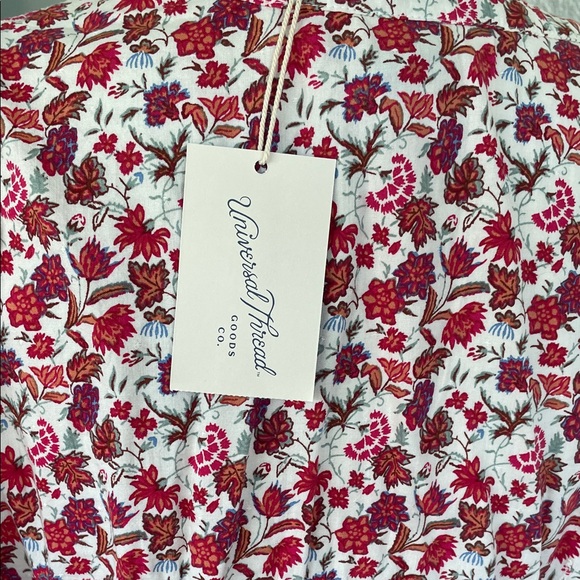 Universal Threads NWT Floral Pink Red Long Sleeve Dress with Pockets Size Small - Picture 11 of 11